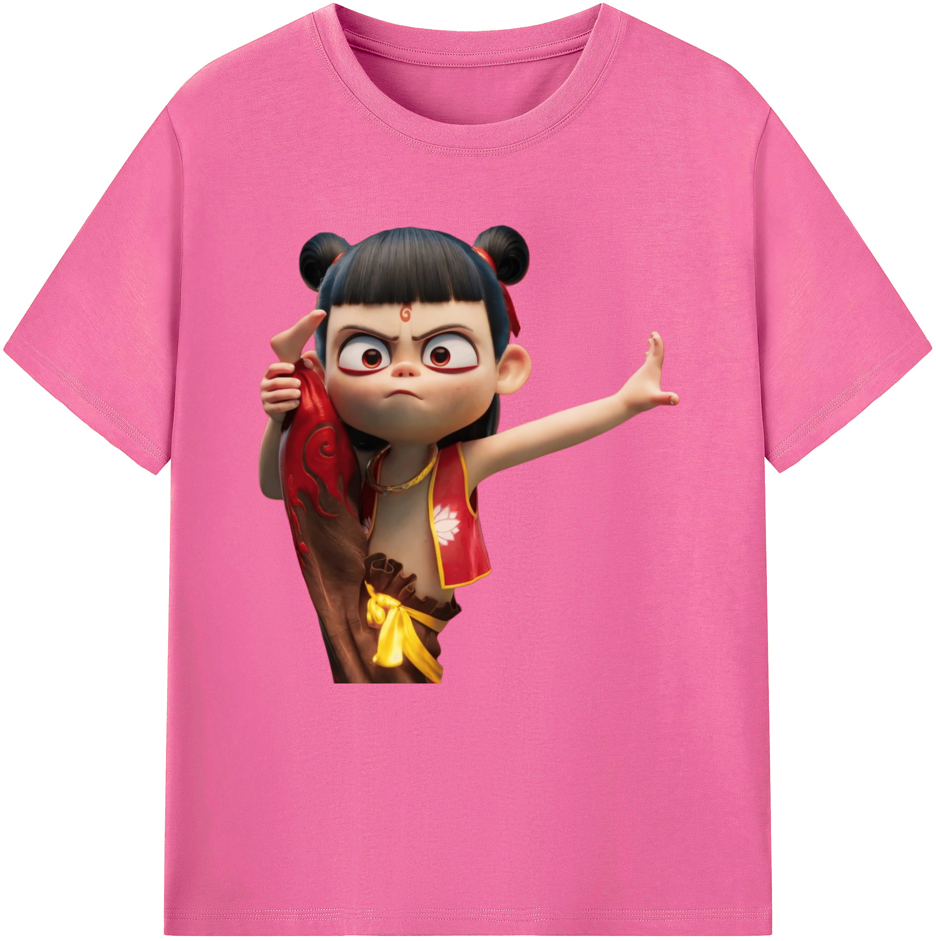 （画像用） Ne Zha 2 ナタ 魔童の大暴れ レディースカジュアルプリントTシャツ（綿100％）